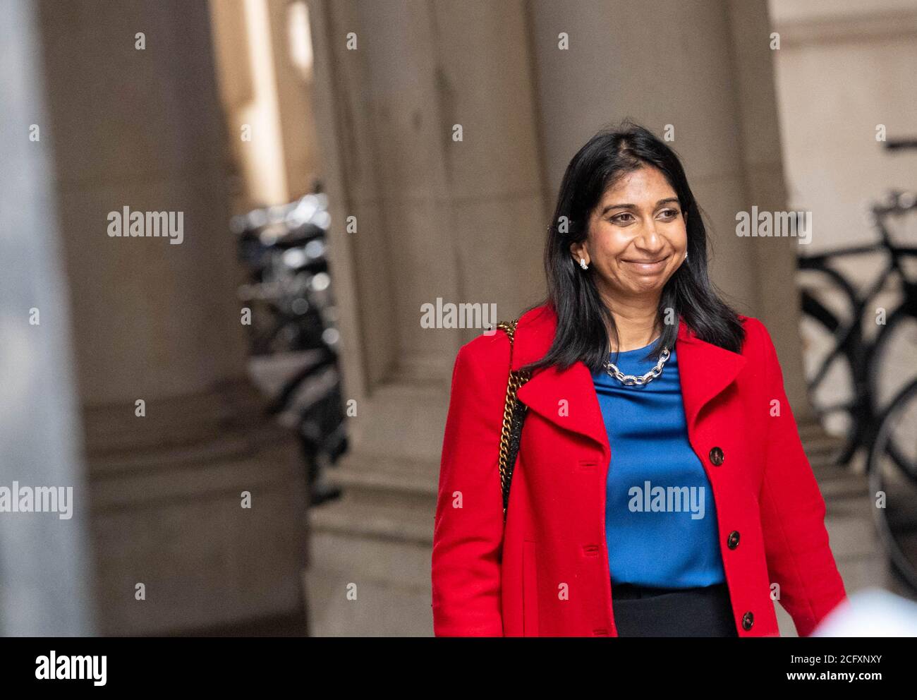 London, UK. 08th Sep, 2020. Suella Braverman, Attorney General leave a cabinet meeting at FCO London. Credit: Ian Davidson/Alamy Live News Stock Photo