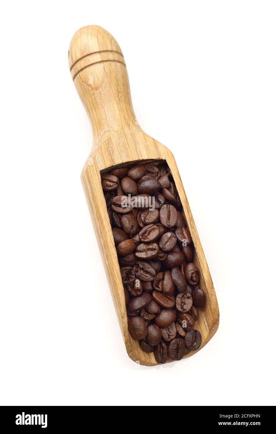 Coffee beans scoop isolated on white Stock Photo Alamy