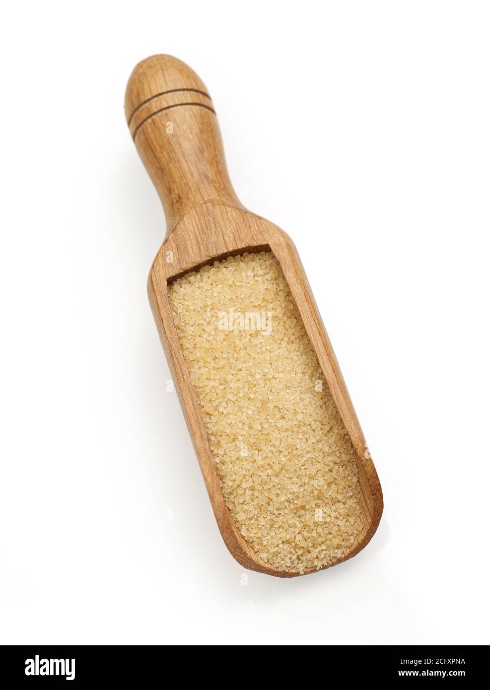 Brown sugar scoop isolated on white Stock Photo Alamy