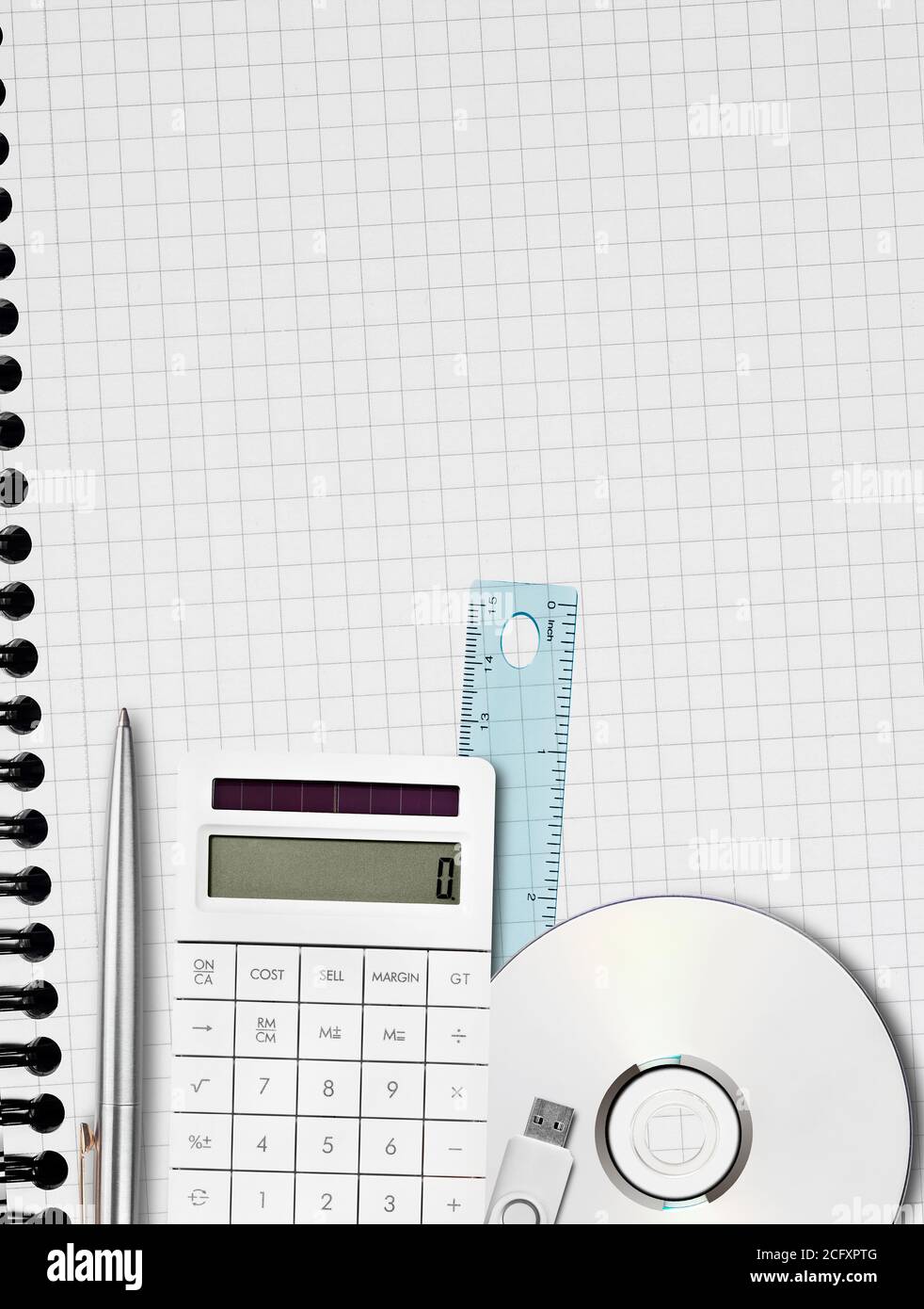 Notebook and office supply Stock Photo