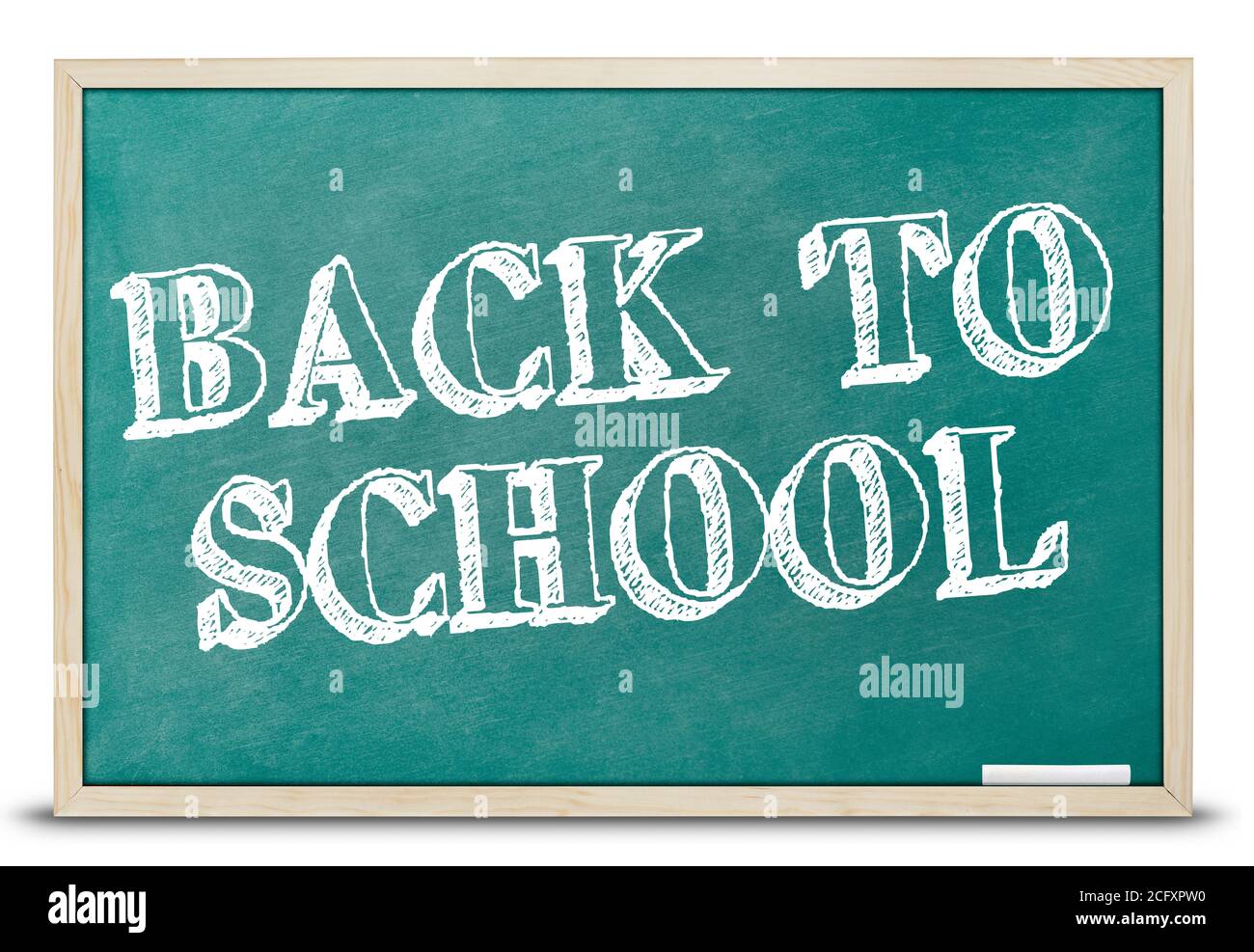 Blackboard and pencil holder Stock Photo