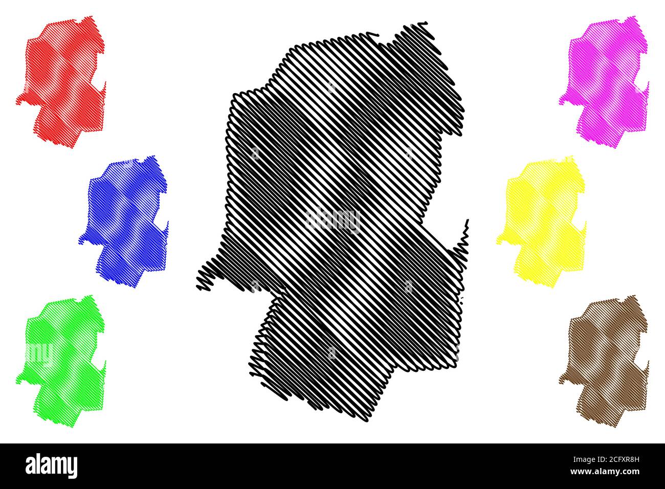 Ipoh City (Malaysia, Perak State) map vector illustration, scribble