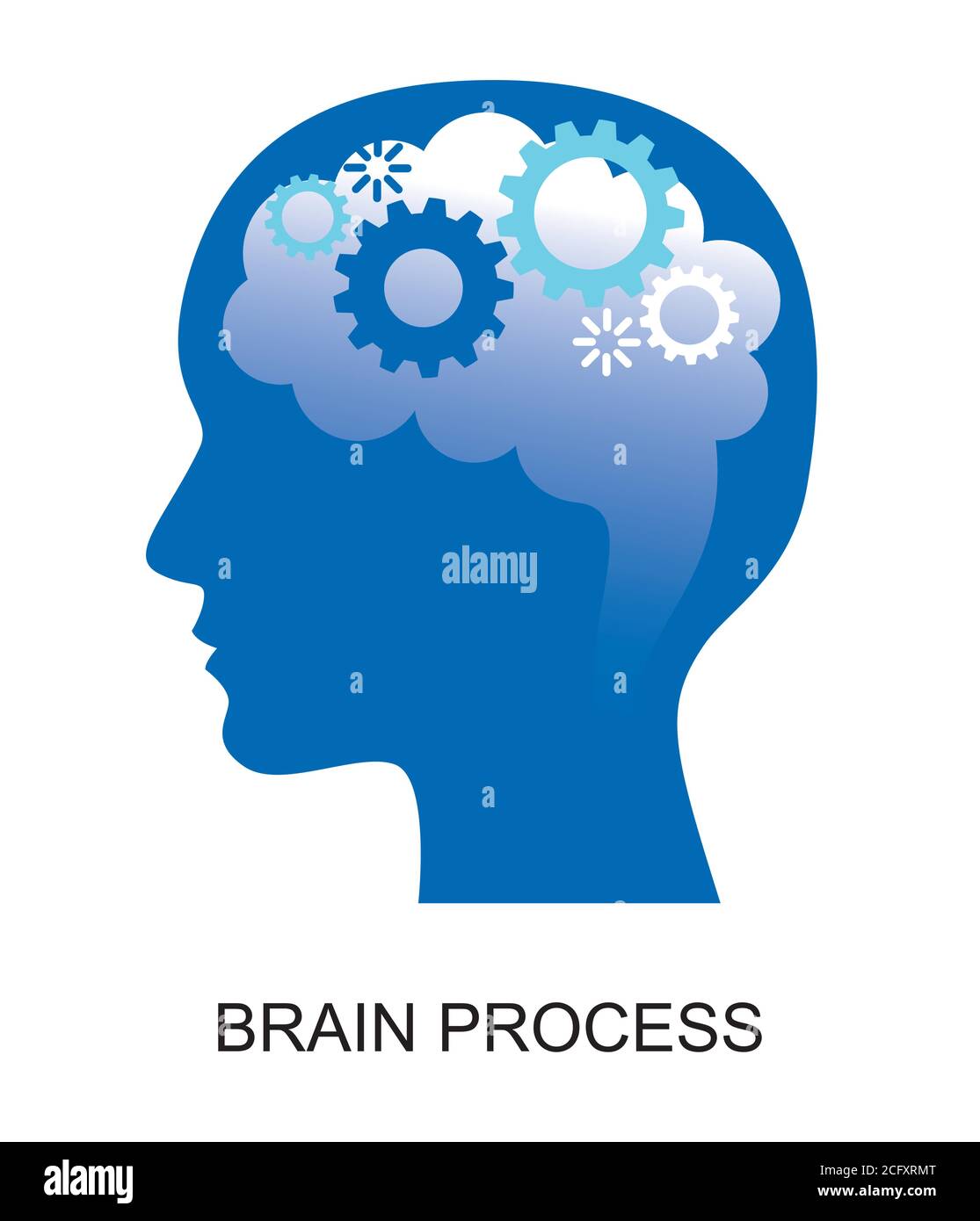 Modern flat design vector illustration, concept of brain and creative process, for graphic and web design Stock Vector