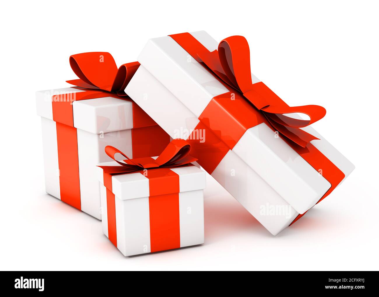 Gift boxes isolated on white Stock Photo - Alamy