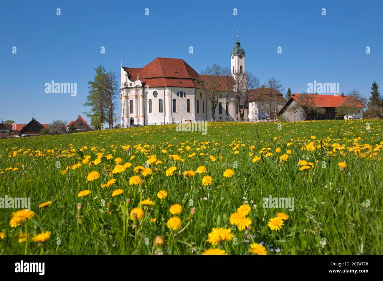 geography / travel, Germany, Bavaria, Steingaden, Wieskirche in the Pfaffenwinkel, Wies, Steingaden, , Additional-Rights-Clearance-Info-Not-Available Stock Photo