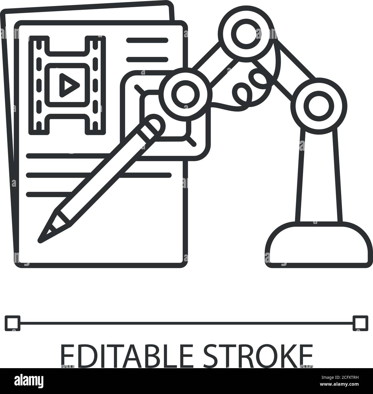 AI written screenplay linear icon Stock Vector