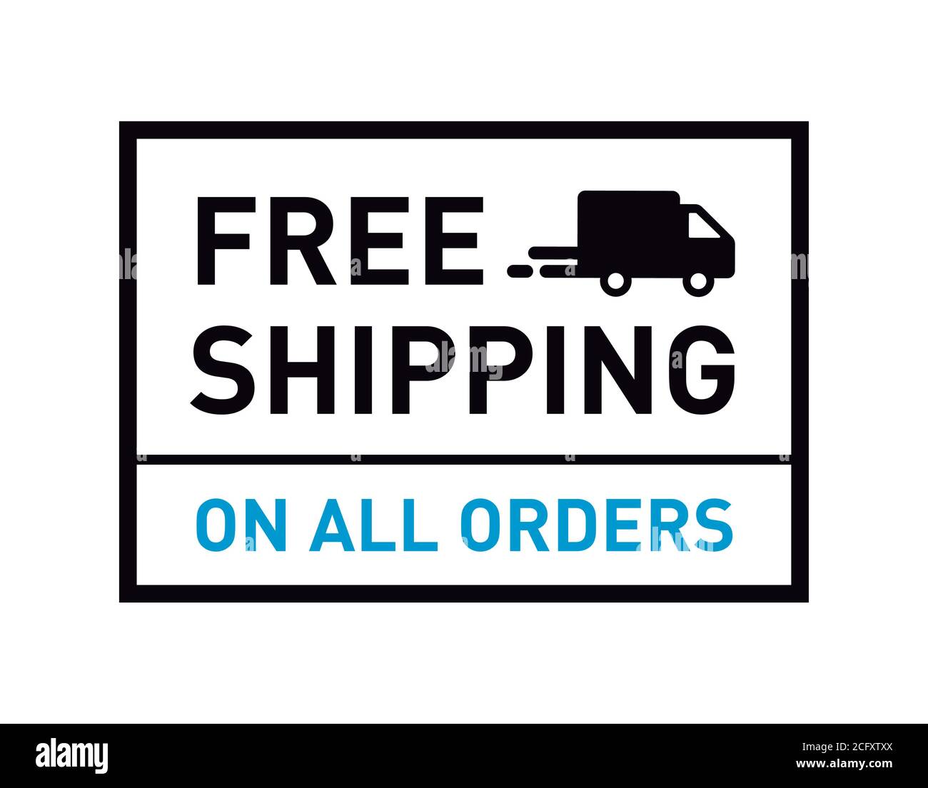 Free shipping. Badge with truck icon. Flat vector illustration. Stock Vector