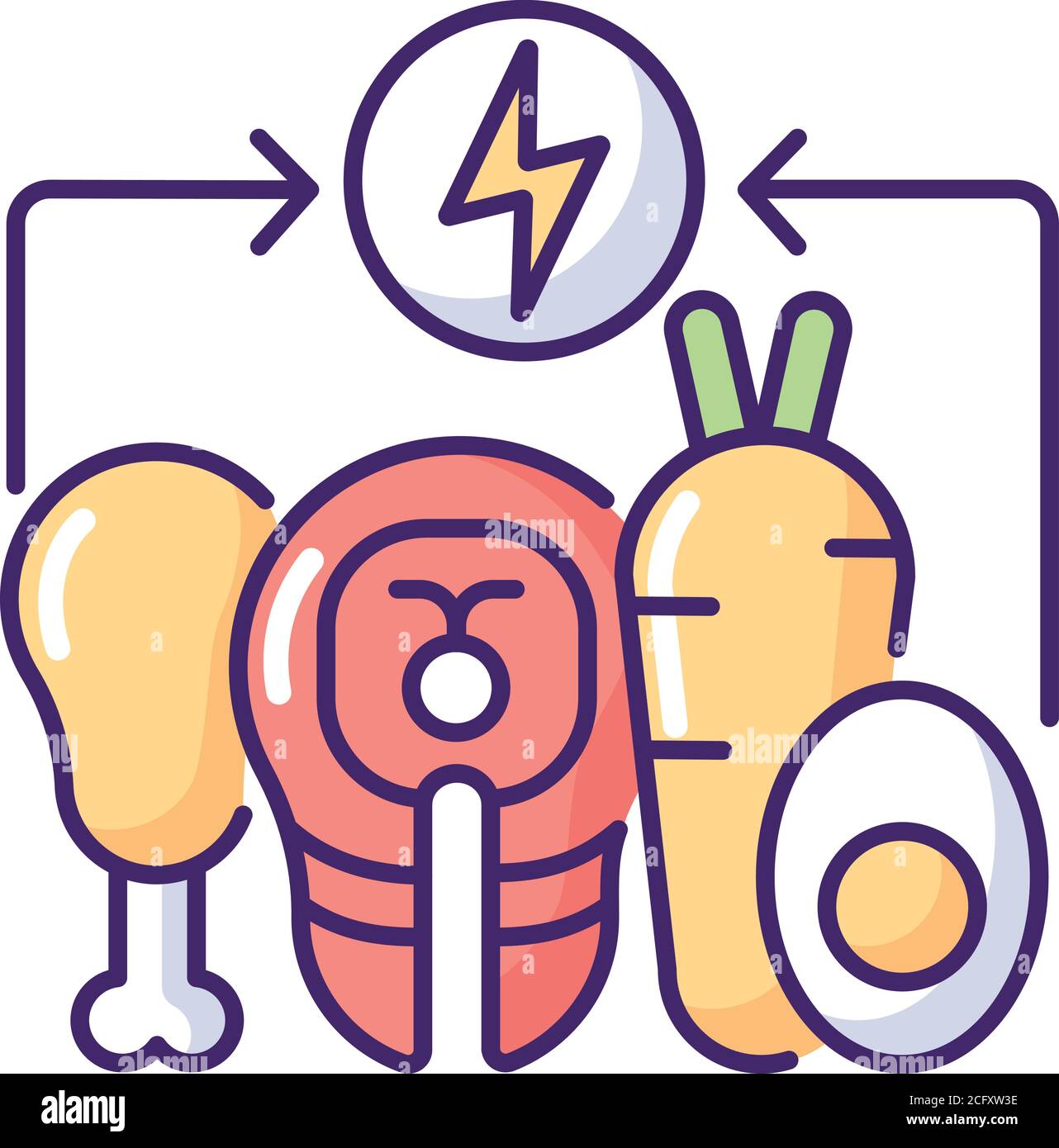 Energy value RGB color icon Stock Vector