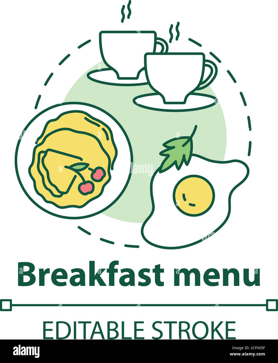 Breakfast menu concept icon Stock Vector