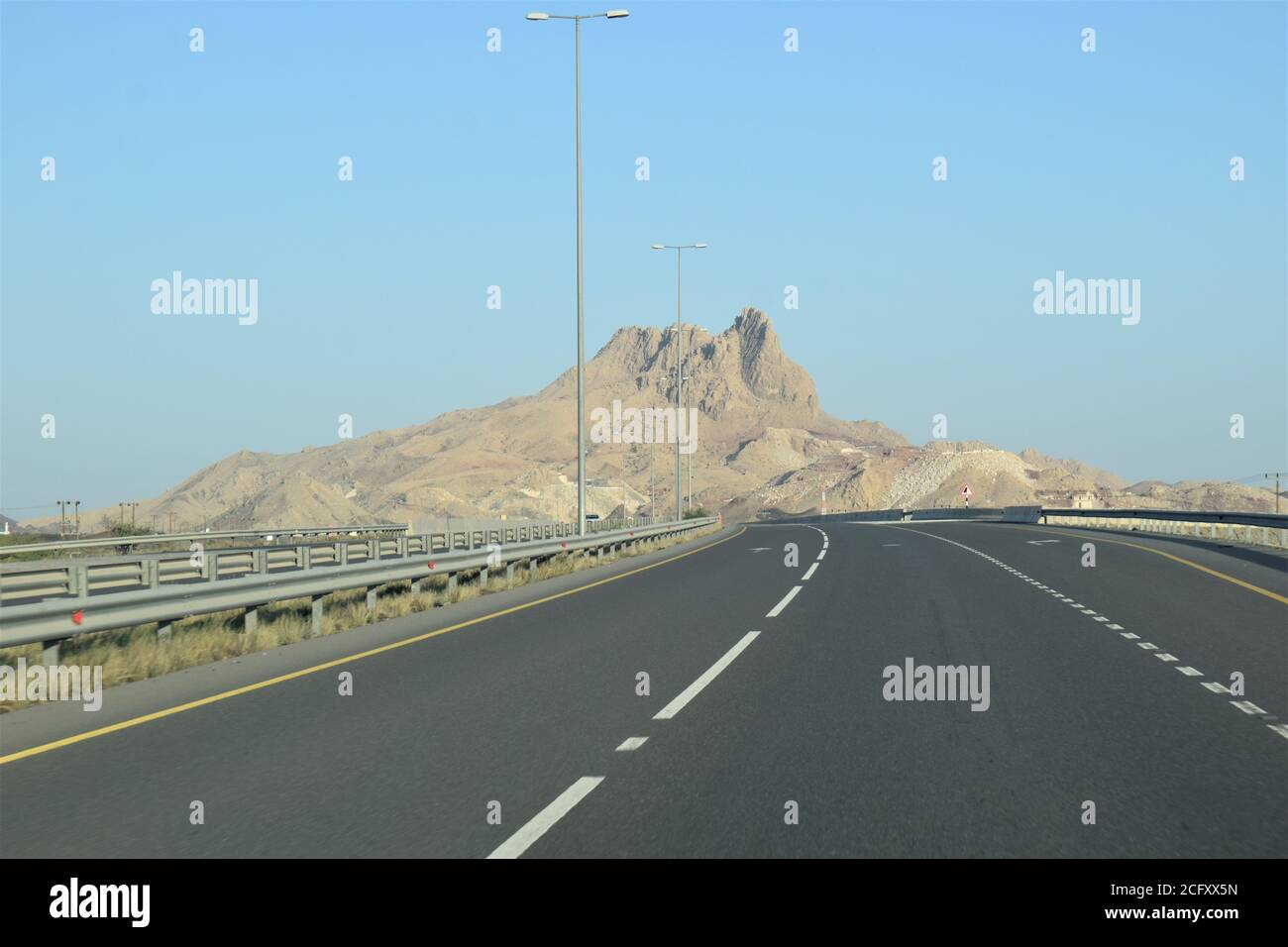 Landscape of Oman highway road travel. Muscat, Oman 10092020 Stock Photo Alamy