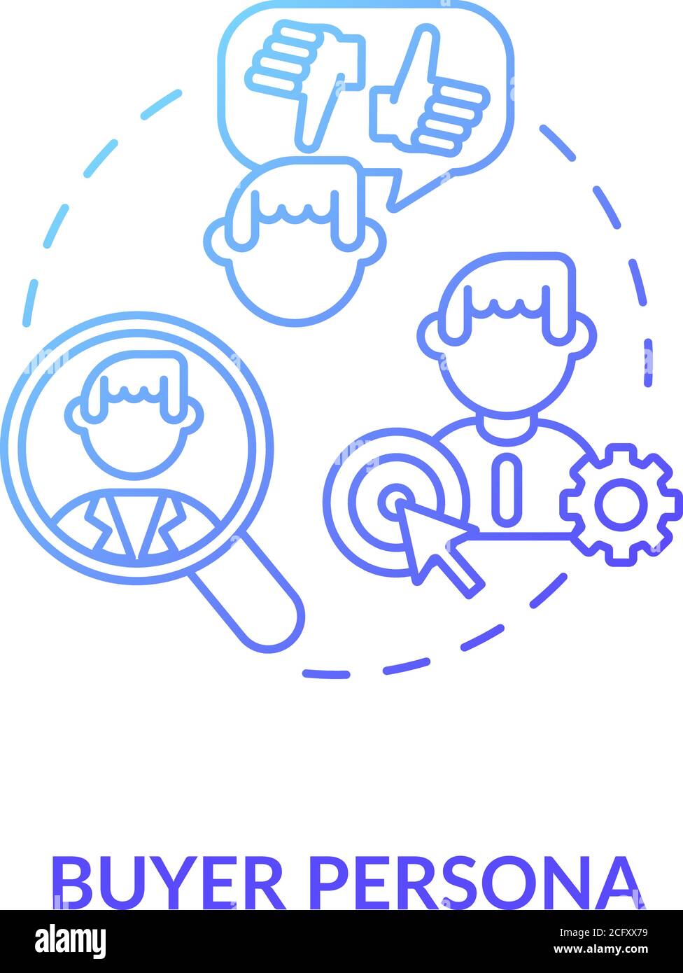 Buyer persona concept icon Stock Vector