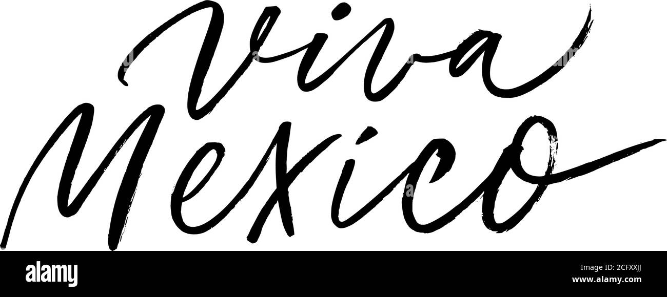 Viva Mexico tradition mexican holiday calligraphy Stock Vector