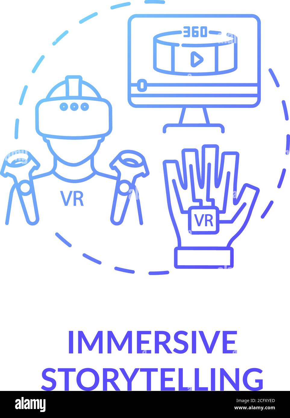Immersive storytelling concept icon Stock Vector
