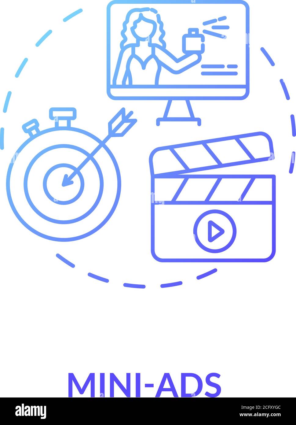Mini-ads concept icon Stock Vector