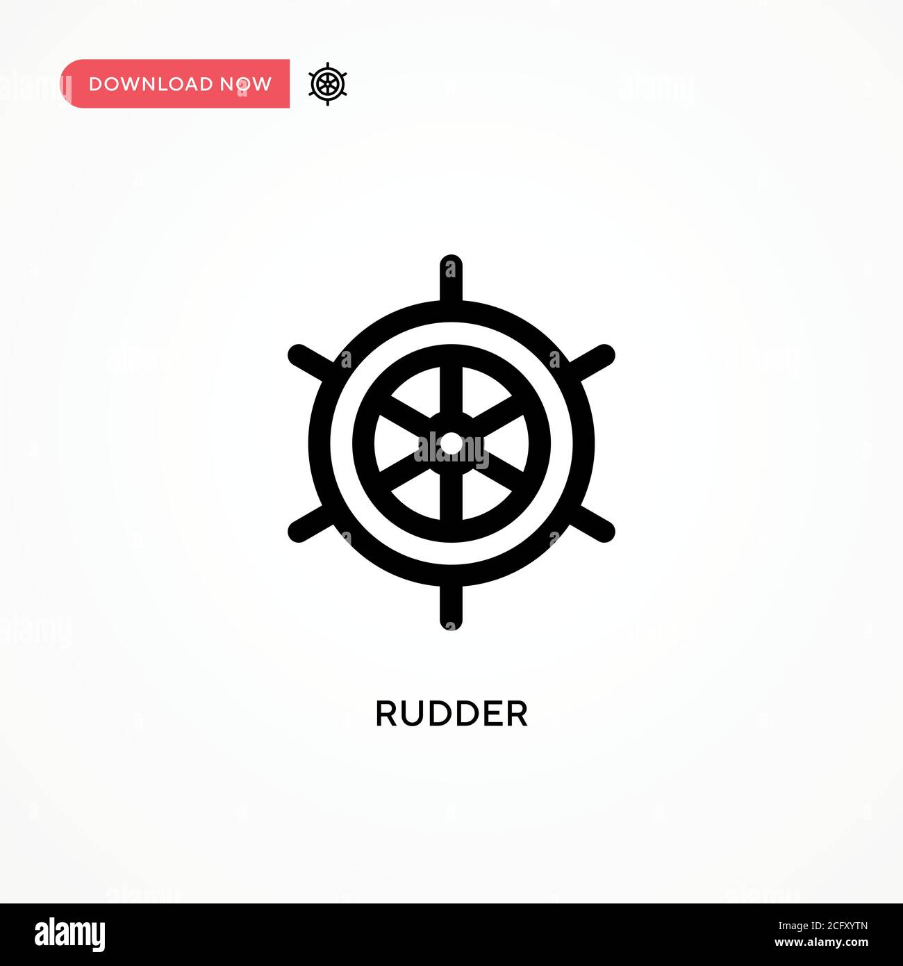 Rudder Simple vector icon. Modern, simple flat vector illustration for web site or mobile app Stock Vector