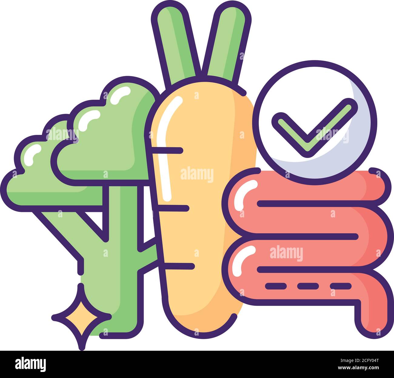 Fibre RGB color icon Stock Vector