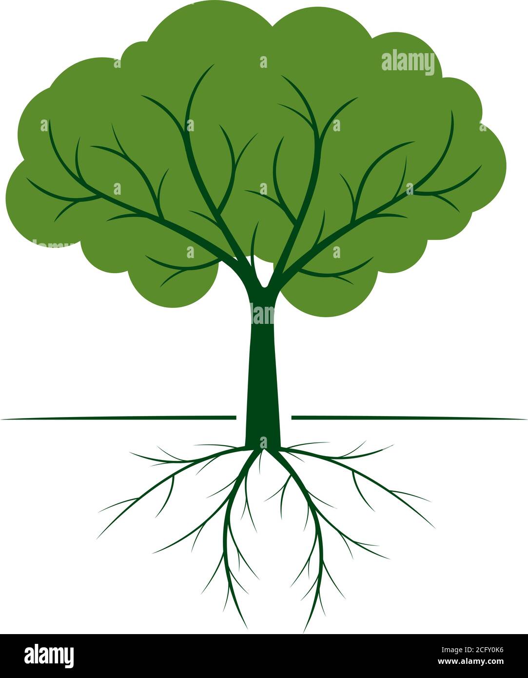 Green vector Tree isolated on white background Stock Vector Image & Art ...