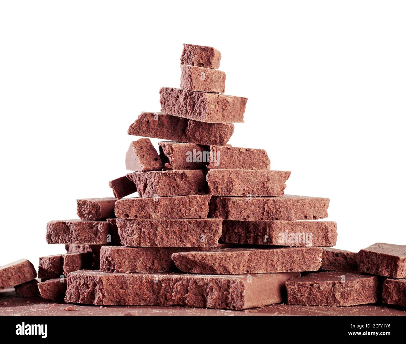 Chocolate pyramid on white hi-res stock photography and images - Alamy