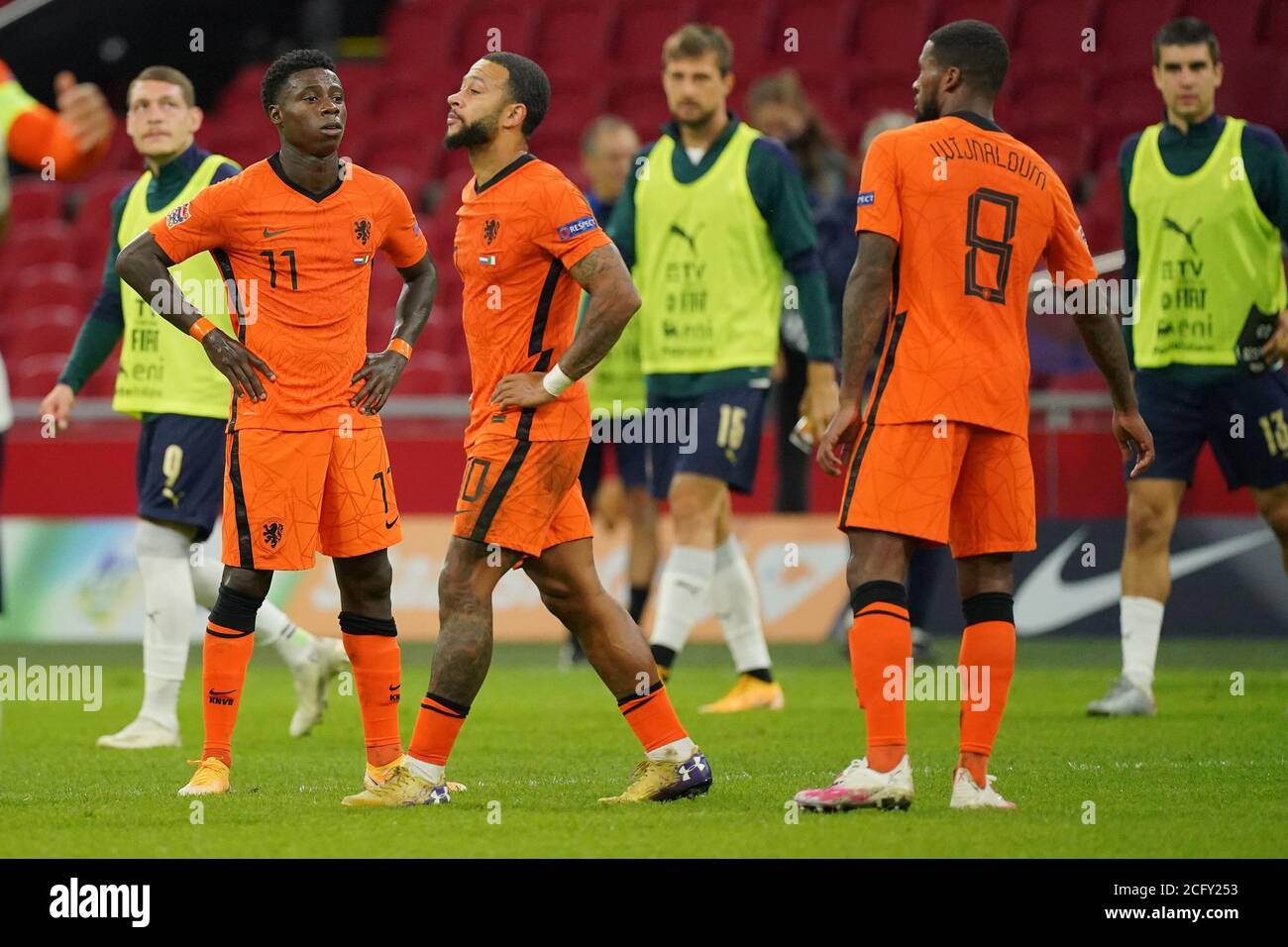 Memphis Depay (Netherlands)during the UEFA Nations League 2020-2021 match  between Netherlands 0-1 Italy at Amsterdam Arena on September 07, 2020 in  Amsterdam, Netherlands. Credit: Maurizio Borsari/AFLO/Alamy Live News Stock  Photo - Alamy