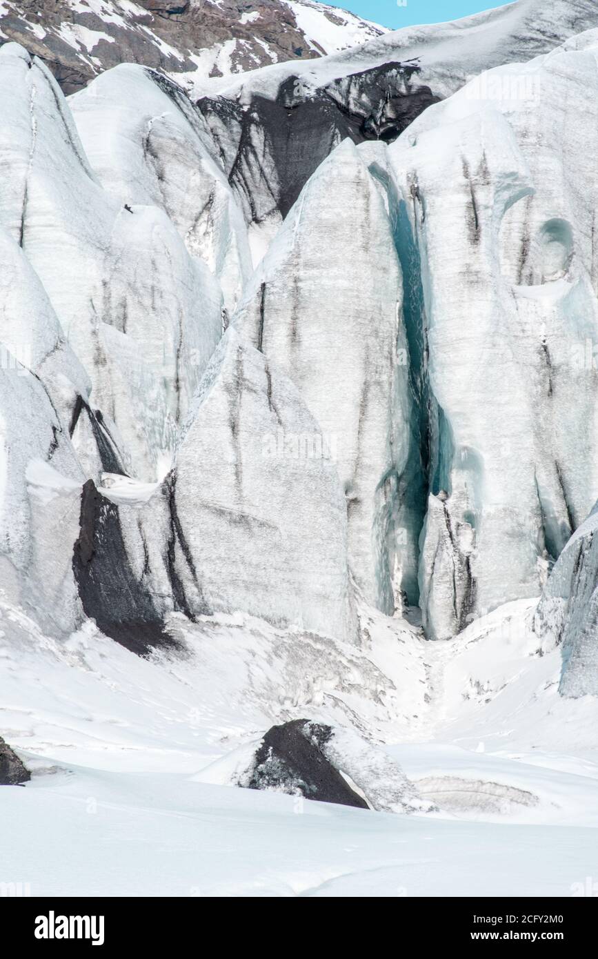 Solheimajokull glacier, south od Iceland Stock Photo