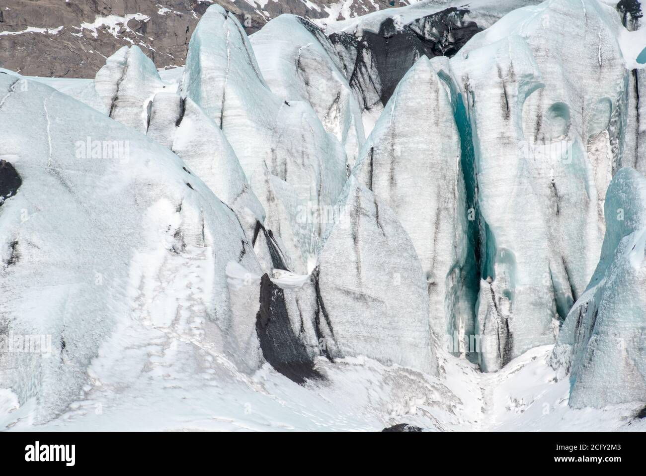 Solheimajokull glacier, south od Iceland Stock Photo