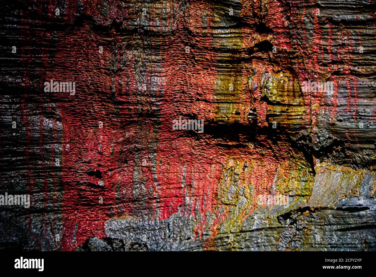 The Lava Tunnel cave, immense lava tube in the south of iceland Stock Photo