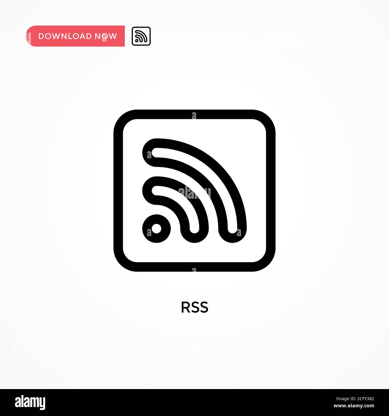 Rss Simple vector icon. Modern, simple flat vector illustration for web site or mobile app Stock Vector