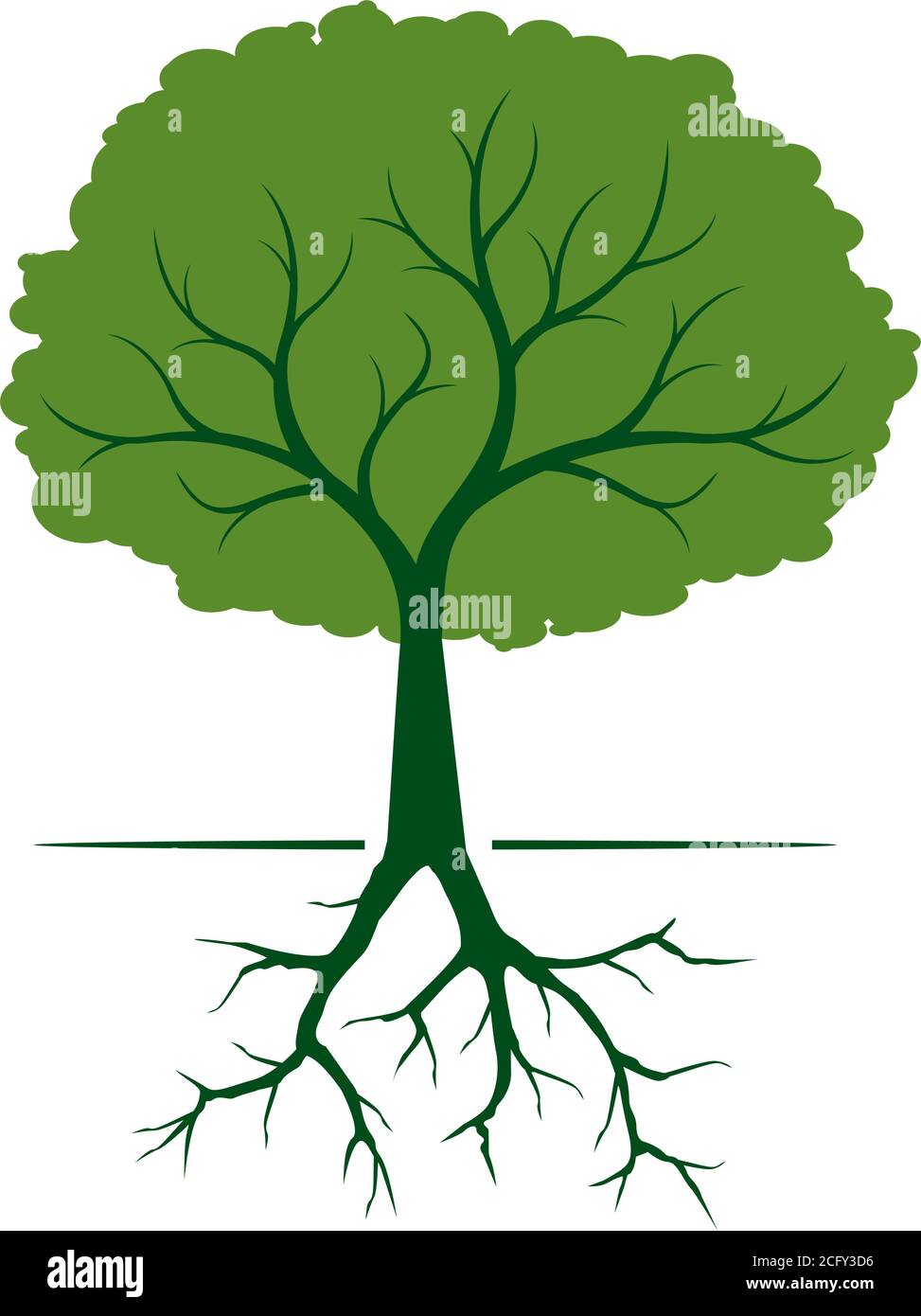 Green vector Tree isolated on white background Stock Vector Image & Art ...