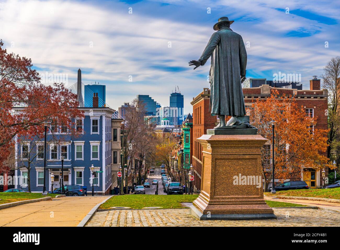 Bunker Hill, Boston, Massachusetts, USA during autumn season. Stock Photo