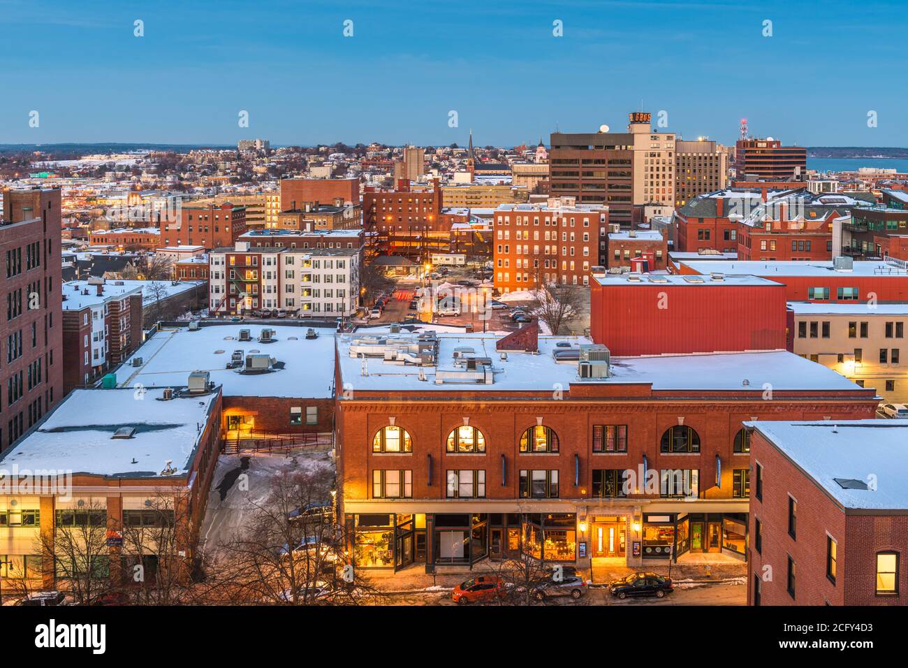 Portland, Maine, USA downtown skyline. Stock Photo