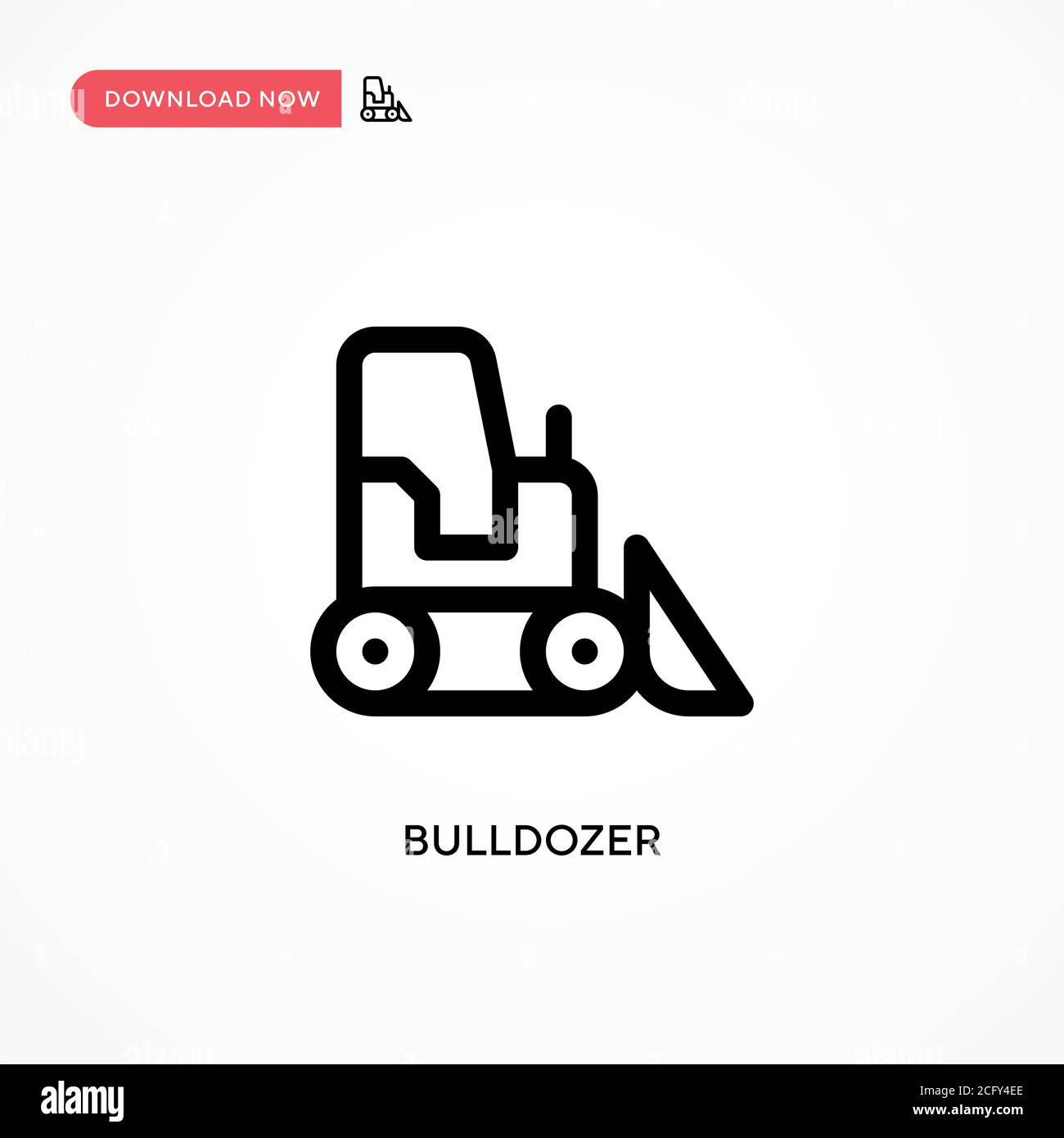 Bulldozer Simple vector icon. Modern, simple flat vector illustration for web site or mobile app Stock Vector