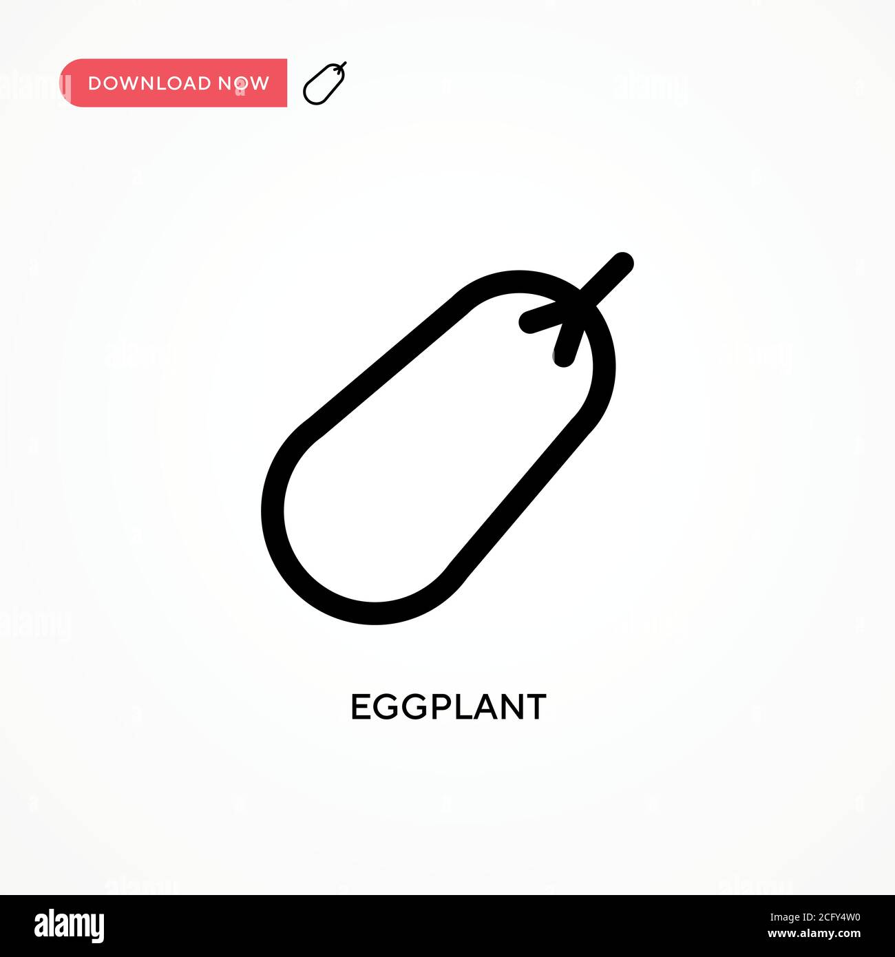 Eggplant Simple vector icon. Modern, simple flat vector illustration for web site or mobile app Stock Vector