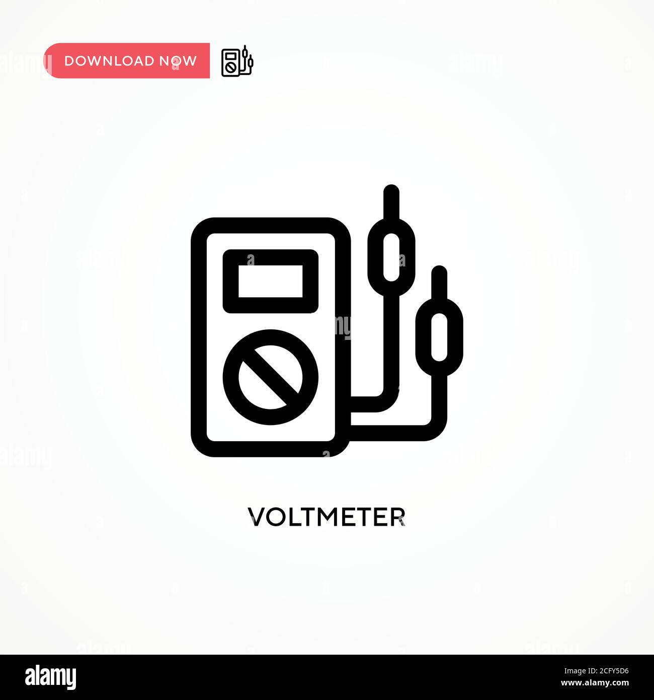 Voltmeter Simple vector icon. Modern, simple flat vector illustration for web site or mobile app Stock Vector