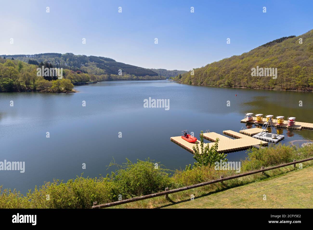 Europe, Luxembourg, Diekirch, Lultzhausen, Ningserbaach and Lac Sure with  Water Sports Facilities Stock Photo - Alamy