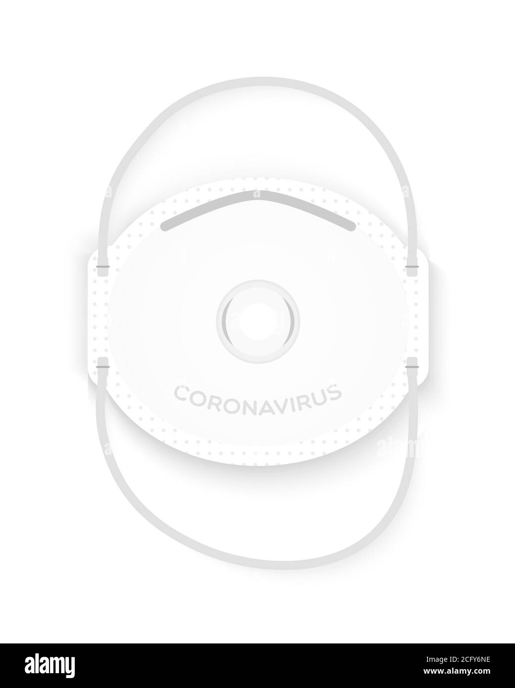 White medical face mask. FFP2 filter mask. Personal protective