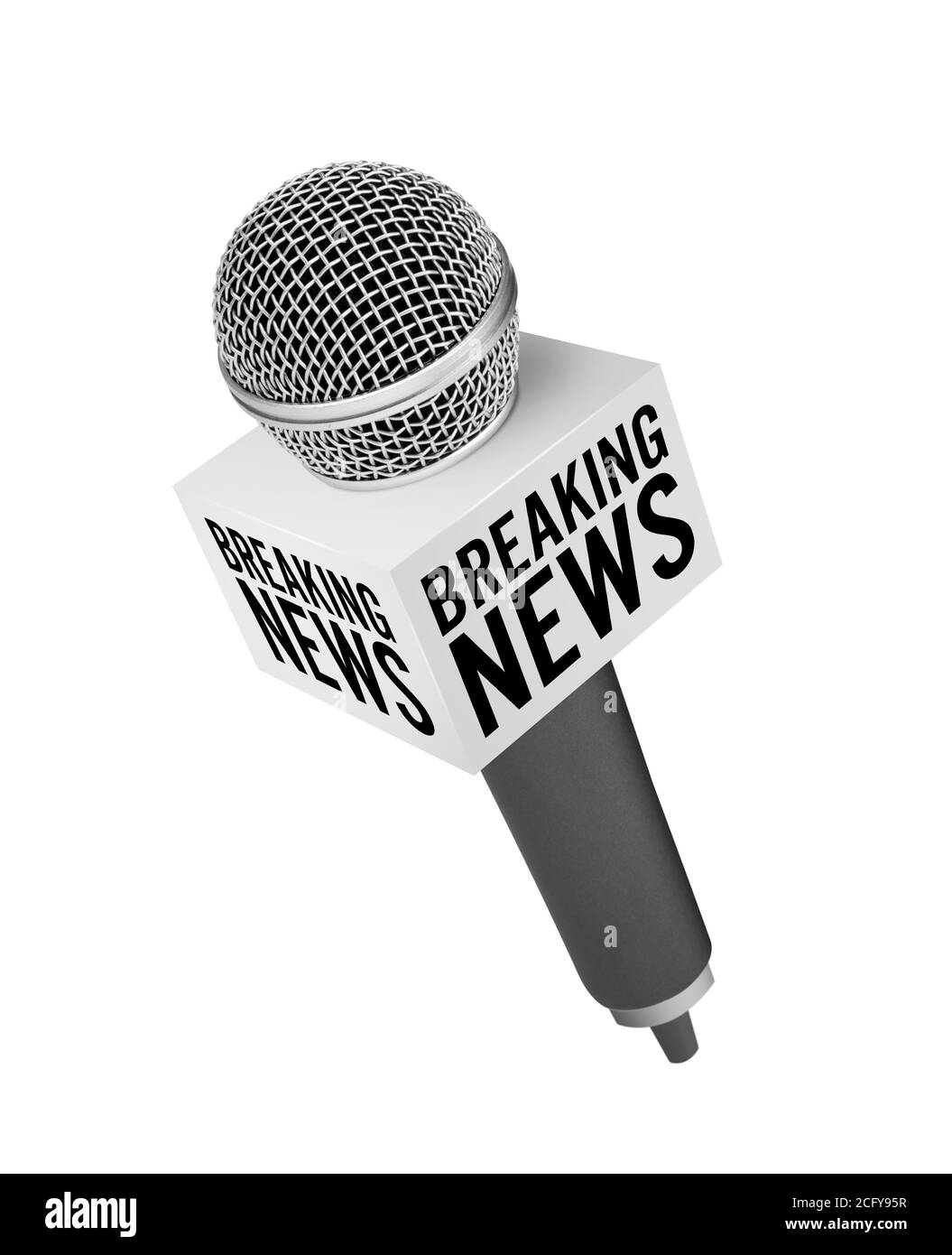 News microphone isolated on white Stock Photo Alamy