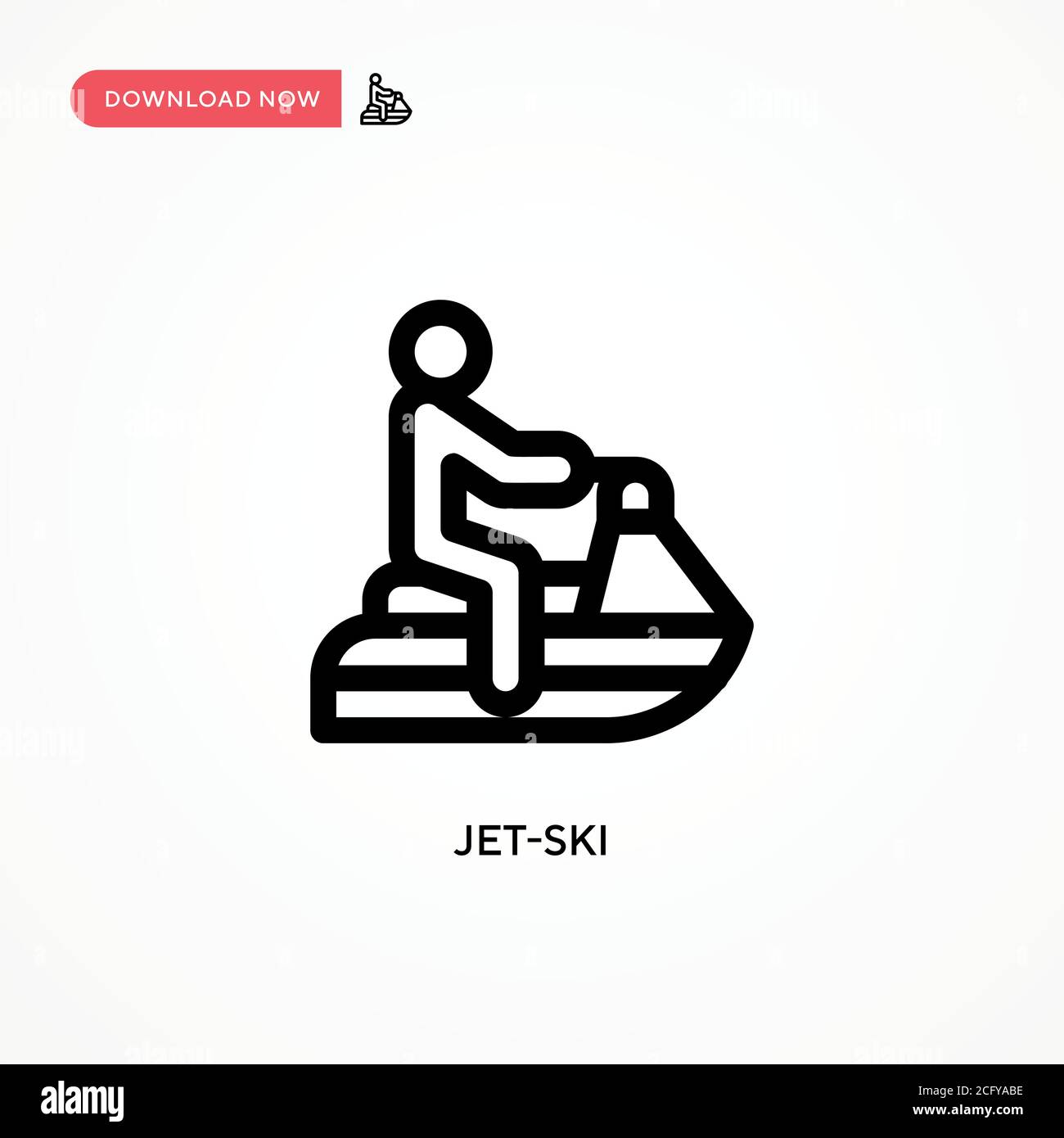 Jet-ski Simple vector icon. Modern, simple flat vector illustration for web site or mobile app Stock Vector