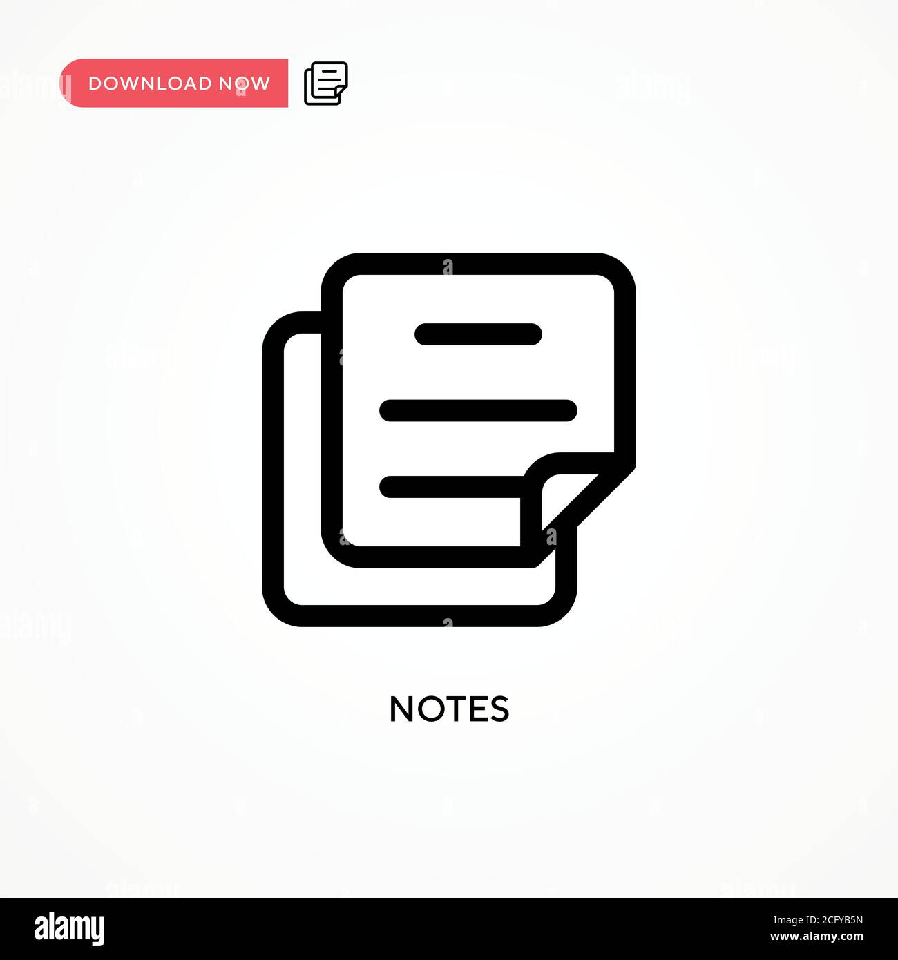 Notes Simple vector icon. Modern, simple flat vector illustration for ...