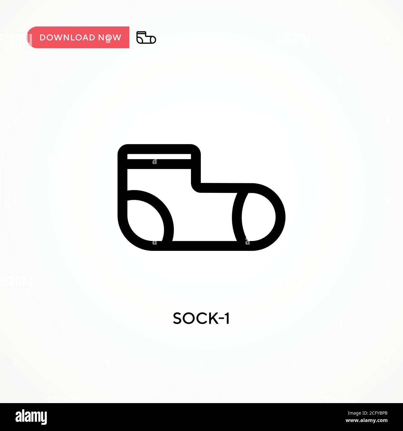 Sock-1 Simple vector icon. Modern, simple flat vector illustration for web site or mobile app Stock Vector
