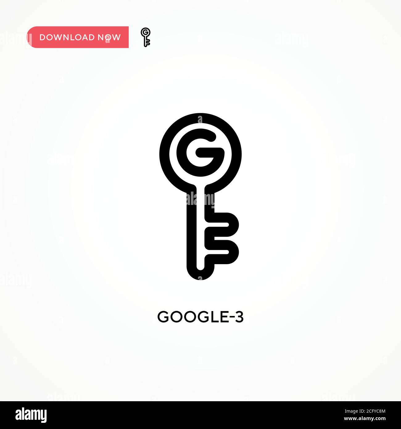Google-3 Simple vector icon. Modern, simple flat vector illustration for web site or mobile app Stock Vector