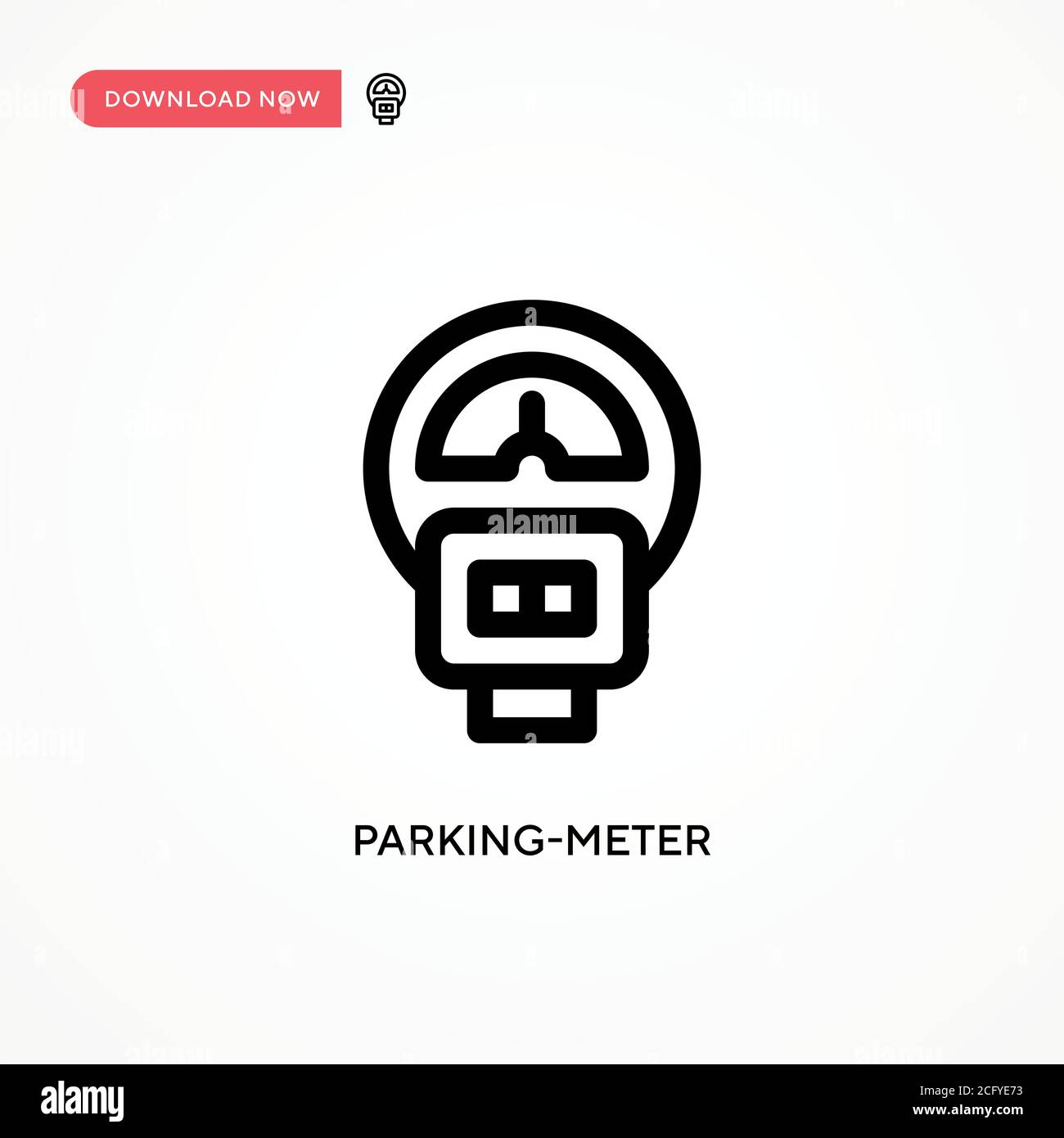 Parking-meter Simple vector icon. Modern, simple flat vector illustration for web site or mobile app Stock Vector