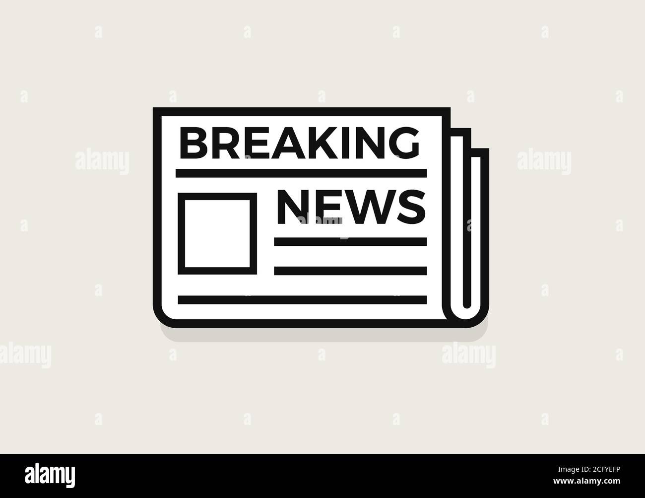 Newspaper line icon, Folded document logo, breaking news app, simple ...