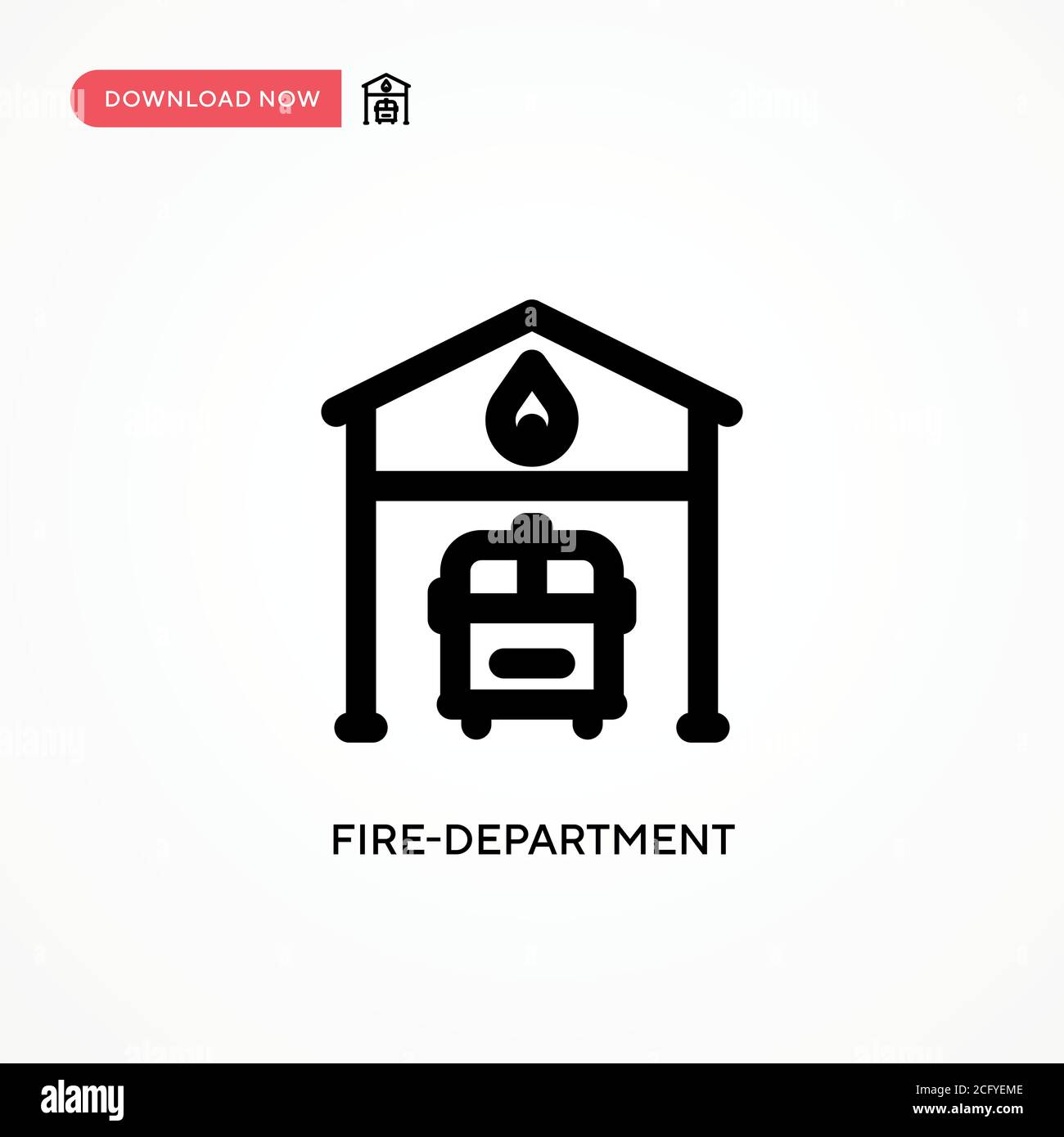 Fire-department Simple vector icon. Modern, simple flat vector ...