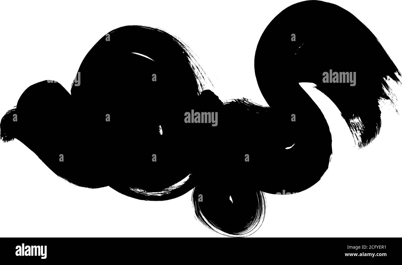 Vector black paint, ink brush stroke or swirl Stock Vector Image & Art ...