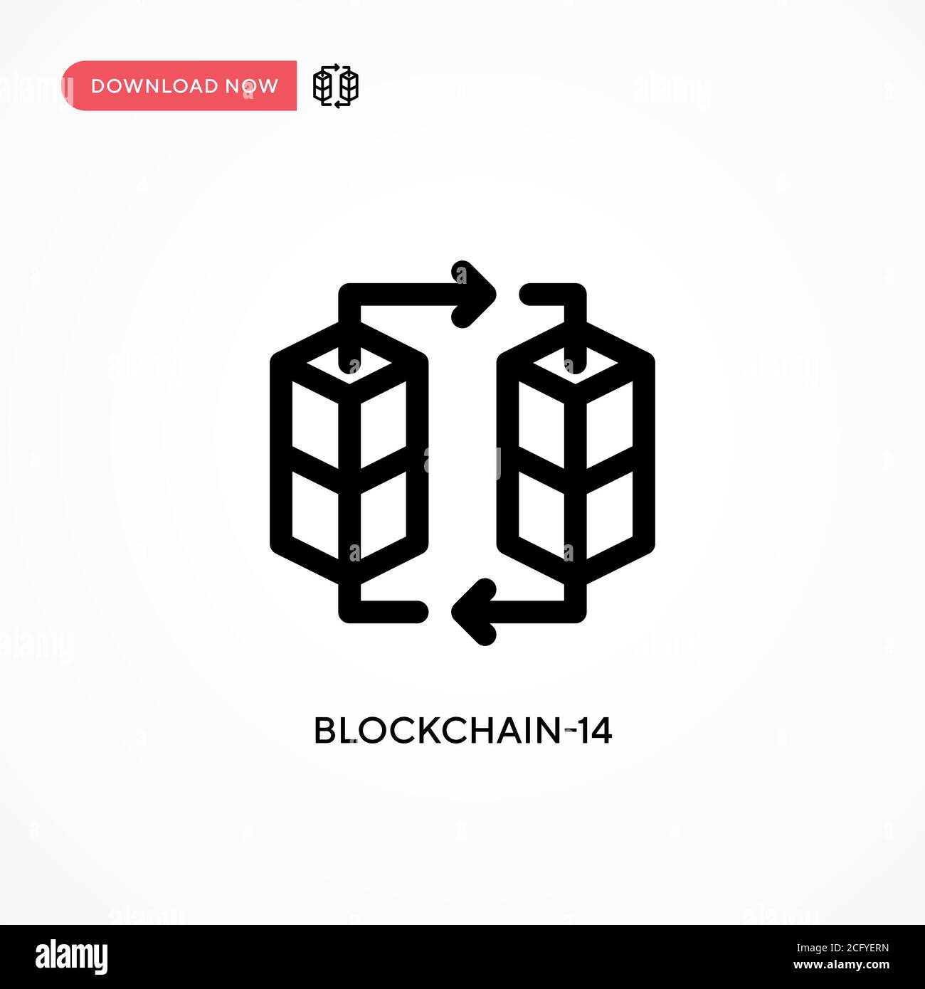 Blockchain-14 Simple vector icon. Modern, simple flat vector illustration for web site or mobile app Stock Vector