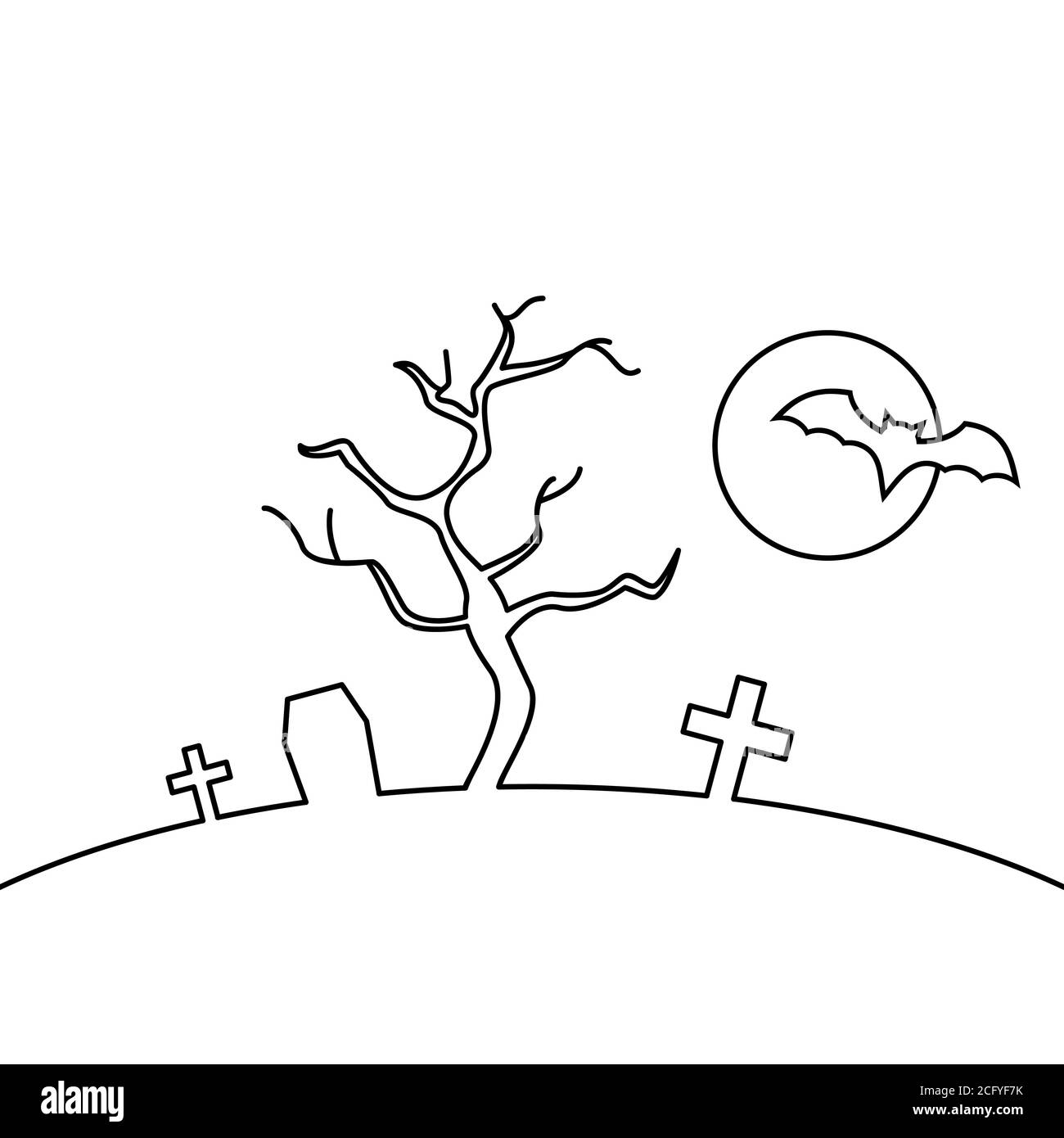 scary graveyard drawings