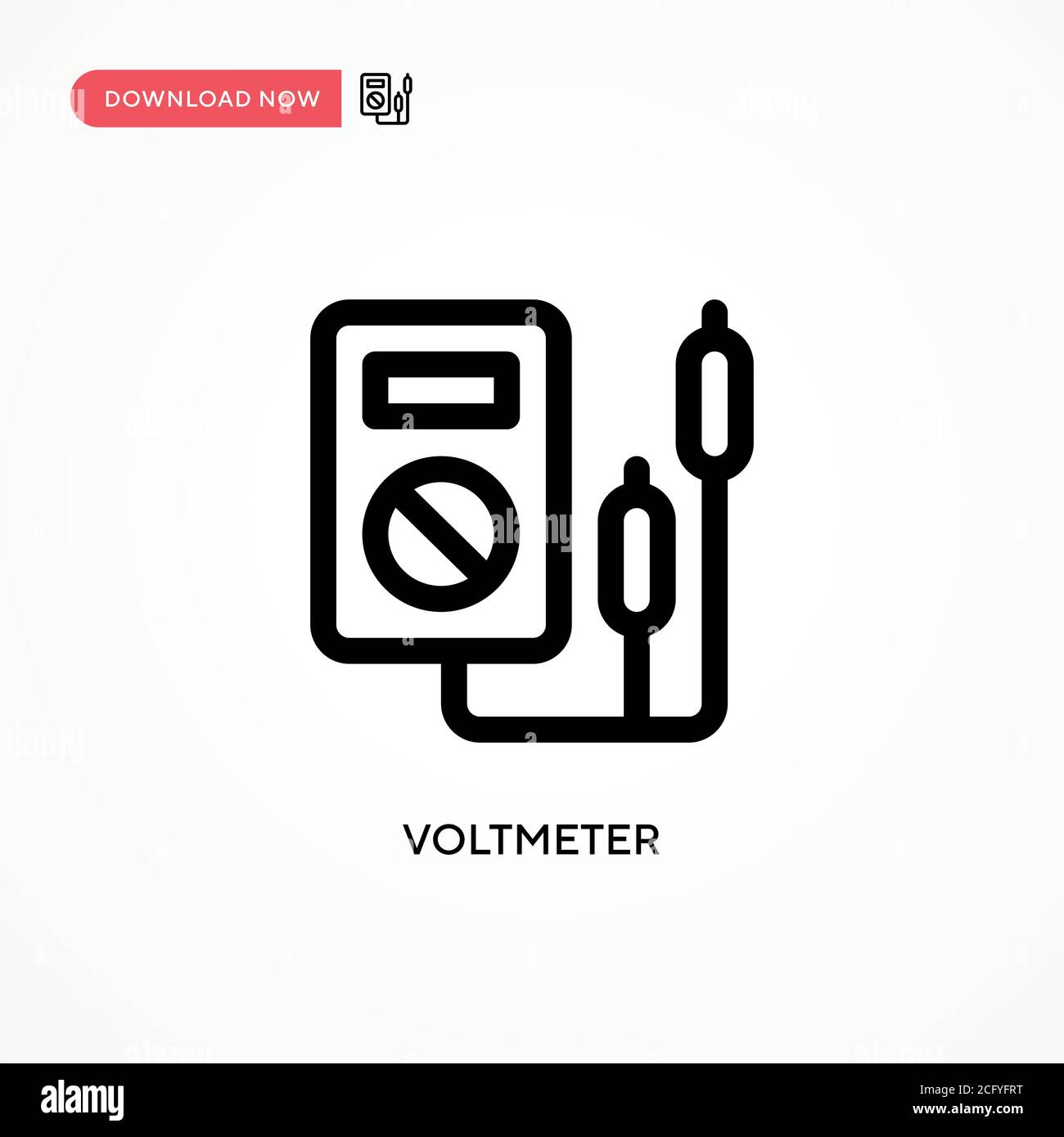 Voltmeter Simple vector icon. Modern, simple flat vector illustration for web site or mobile app Stock Vector