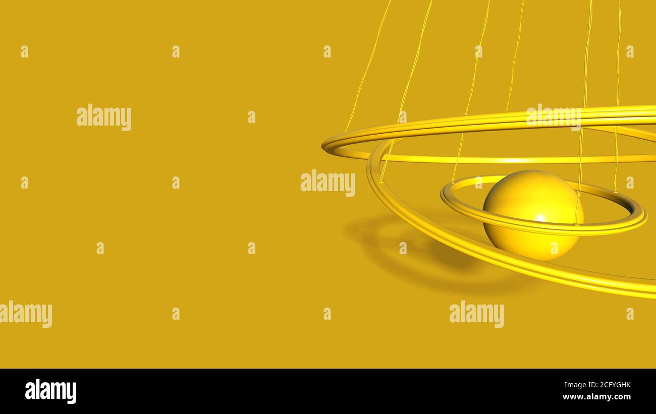 Golden Halos Rendering 3d render abstract Halos on yellow background Stock Photo - Alamy