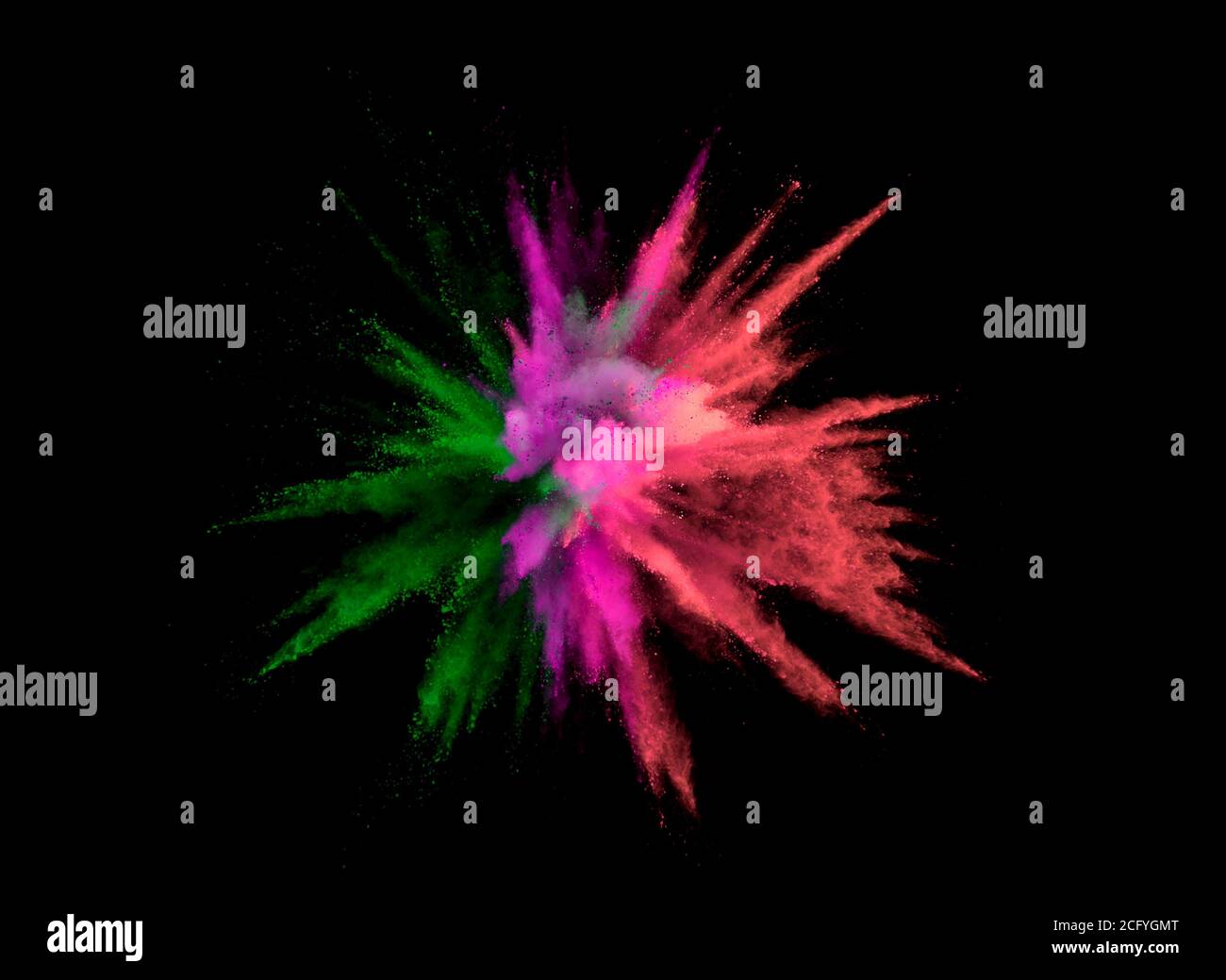 Abstract coloured powder explosion on black background Stock Photo - Alamy