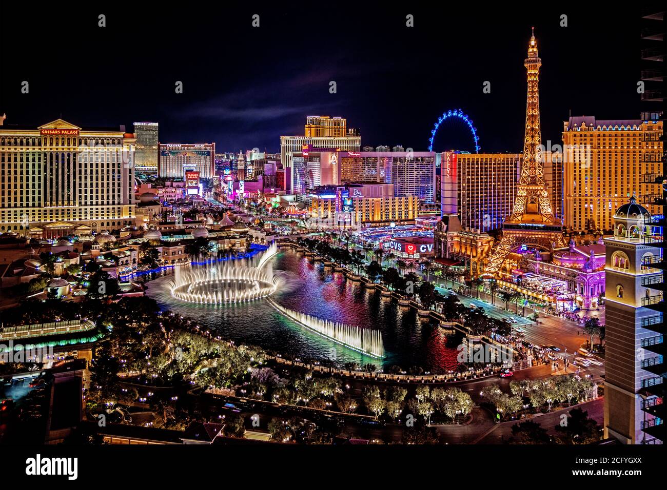 Las Vegas Nevada panoramic view of the Las Vegas Strip Stock Photo - Alamy